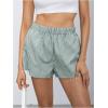 imageMakeMeChic Womens Elastic Waisted Plaid Shorts Lounge Pajama ShortsStriped Green