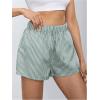 imageMakeMeChic Womens Elastic Waisted Plaid Shorts Lounge Pajama ShortsStriped Green