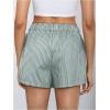 imageMakeMeChic Womens Elastic Waisted Plaid Shorts Lounge Pajama ShortsStriped Green