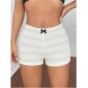 imageMakeMeChic Womens Leopard Print Ruched Shorts Elastic Waist Frill Trim Straight Leg ShortsApricot