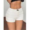imageMakeMeChic Womens Leopard Print Ruched Shorts Elastic Waist Frill Trim Straight Leg ShortsApricot