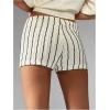 imageMakeMeChic Womens Stripes Pattern Knitted Shorts Elastic Waist Skinny Fit Track ShortsApricot