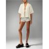imageMakeMeChic Womens Stripes Pattern Knitted Shorts Elastic Waist Skinny Fit Track ShortsApricot