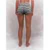imageMakeMeChic Womens Stripes Pattern Knitted Shorts Elastic Waist Skinny Fit Track ShortsBlack and White