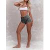 imageMakeMeChic Womens Stripes Pattern Knitted Shorts Elastic Waist Skinny Fit Track ShortsBlack and White