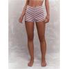 imageMakeMeChic Womens Stripes Pattern Knitted Shorts Elastic Waist Skinny Fit Track ShortsDusty Purple