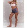 imageMakeMeChic Womens Stripes Pattern Knitted Shorts Elastic Waist Skinny Fit Track ShortsPurple