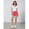 imageMakeMeChic Womens Stripes Pattern Knitted Shorts Elastic Waist Skinny Fit Track ShortsRed