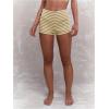 imageMakeMeChic Womens Stripes Pattern Knitted Shorts Elastic Waist Skinny Fit Track ShortsYellow