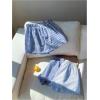 imageMakeMeChic Womens 3 Pack Plaid Boxer Shorts Y2k Elastic High Waist Lounge Gingham ShortsBlue Plaid and Striped