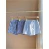 imageMakeMeChic Womens 3 Pack Plaid Boxer Shorts Y2k Elastic High Waist Lounge Gingham ShortsBlue Plaid and Striped