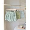 imageMakeMeChic Womens 3 Pack Plaid Boxer Shorts Y2k Elastic High Waist Lounge Gingham ShortsGreen