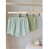 imageMakeMeChic Womens 3 Pack Plaid Boxer Shorts Y2k Elastic High Waist Lounge Gingham ShortsGreen