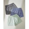 imageMakeMeChic Womens 3 Pack Plaid Boxer Shorts Y2k Elastic High Waist Lounge Gingham ShortsGreen Blue Black