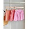 imageMakeMeChic Womens 3 Pack Plaid Boxer Shorts Y2k Elastic High Waist Lounge Gingham ShortsPink Plaid Striped