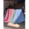 imageMakeMeChic Womens 3 Pack Plaid Boxer Shorts Y2k Elastic High Waist Lounge Gingham ShortsRed Green Blue