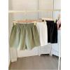 imageMakeMeChic Womens 3 Pack Plaid Boxer Shorts Y2k Elastic High Waist Lounge Gingham ShortsSolid Black White Green