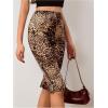 imageMakeMeChic Womens Cheetah Print Capri Leggings High Elastic Waist Y2K Knee Length LeggingsMulticolor