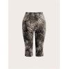 imageMakeMeChic Womens Cheetah Print Capri Leggings High Elastic Waist Y2K Knee Length LeggingsMulticolor C