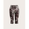 imageMakeMeChic Womens Cheetah Print Capri Leggings High Elastic Waist Y2K Knee Length LeggingsMulticolor a