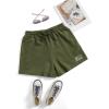 imageMakeMeChic Womens Elastic Waist Drawstring Sweat Shorts Workout Running Track ShortsArmy Green