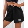 imageMakeMeChic Womens Elastic Waist Drawstring Sweat Shorts Workout Running Track ShortsBlack