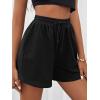 imageMakeMeChic Womens Elastic Waist Drawstring Sweat Shorts Workout Running Track ShortsBlack