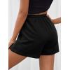 imageMakeMeChic Womens Elastic Waist Drawstring Sweat Shorts Workout Running Track ShortsBlack