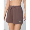 imageMakeMeChic Womens Elastic Waist Drawstring Sweat Shorts Workout Running Track ShortsMocha Brown a
