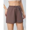 imageMakeMeChic Womens Elastic Waist Drawstring Sweat Shorts Workout Running Track ShortsMocha Brown a