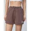 imageMakeMeChic Womens Elastic Waist Drawstring Sweat Shorts Workout Running Track ShortsMocha Brown a