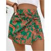 imageMakeMeChic Womens Floral Boho Shorts Twist Front Elastic Waist Summer SkortsGreen
