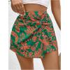 imageMakeMeChic Womens Floral Boho Shorts Twist Front Elastic Waist Summer SkortsGreen