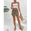 imageMakeMeChic Womens Floral Boho Shorts Twist Front Elastic Waist Summer SkortsGreen