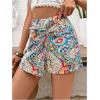 imageMakeMeChic Womens Floral Boho Shorts Twist Front Elastic Waist Summer SkortsMulticolor a