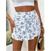 imageMakeMeChic Womens Floral Boho Shorts Twist Front Elastic Waist Summer SkortsWhite