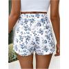 imageMakeMeChic Womens Floral Boho Shorts Twist Front Elastic Waist Summer SkortsWhite