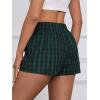 imageMakeMeChic Womens Gingham Pajama Bottom Elastic Waist Wide Leg Sleepwear Plaid Lounge ShortsGreen