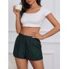 imageMakeMeChic Womens Gingham Pajama Bottom Elastic Waist Wide Leg Sleepwear Plaid Lounge ShortsGreen