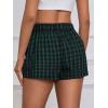 imageMakeMeChic Womens Gingham Pajama Bottom Elastic Waist Wide Leg Sleepwear Plaid Lounge ShortsGreen