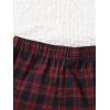imageMakeMeChic Womens Gingham Pajama Bottom Elastic Waist Wide Leg Sleepwear Plaid Lounge ShortsRed