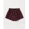 imageMakeMeChic Womens Gingham Pajama Bottom Elastic Waist Wide Leg Sleepwear Plaid Lounge ShortsRed