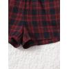 imageMakeMeChic Womens Gingham Pajama Bottom Elastic Waist Wide Leg Sleepwear Plaid Lounge ShortsRed