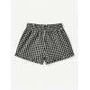 imageMakeMeChic Womens Gingham Ruffle Boxer Shorts Elastic High Waist Pajamas Lounge ShortsBlack and White