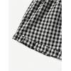 imageMakeMeChic Womens Gingham Ruffle Boxer Shorts Elastic High Waist Pajamas Lounge ShortsBlack and White