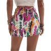 imageMakeMeChic Womens Knot Side Wrap Shorts Tie Dye Zip Back Skort Casual Summer ShortsMulticolor