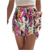 imageMakeMeChic Womens Knot Side Wrap Shorts Tie Dye Zip Back Skort Casual Summer ShortsMulticolor