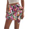 imageMakeMeChic Womens Knot Side Wrap Shorts Tie Dye Zip Back Skort Casual Summer ShortsMulticolor