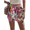 imageMakeMeChic Womens Knot Side Wrap Shorts Tie Dye Zip Back Skort Casual Summer ShortsMulticolor