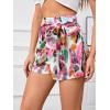 imageMakeMeChic Womens Knot Side Wrap Shorts Tie Dye Zip Back Skort Casual Summer ShortsMulticolor C